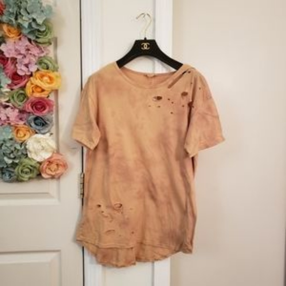 New DANCE & MARVEL T-shirt Brown Ripped